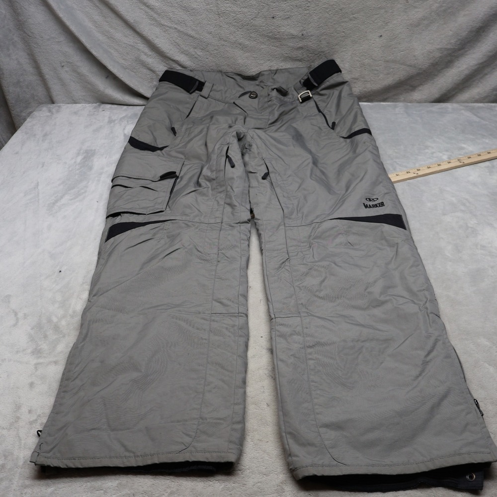 Marker Snow Pant Men XL Gray Insulated Ski Utility Adjustable Waist Hiking 39x34